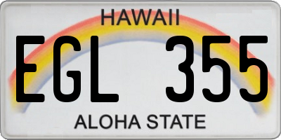 HI license plate EGL355