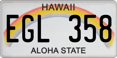 HI license plate EGL358