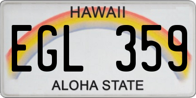 HI license plate EGL359