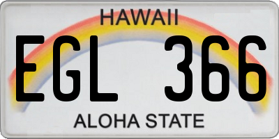 HI license plate EGL366