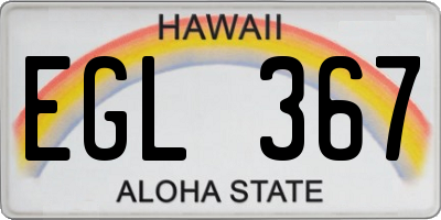 HI license plate EGL367