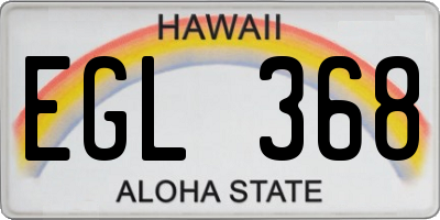 HI license plate EGL368