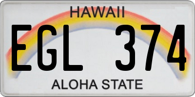 HI license plate EGL374