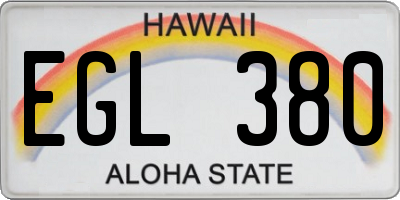 HI license plate EGL380