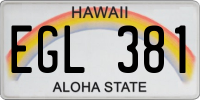 HI license plate EGL381