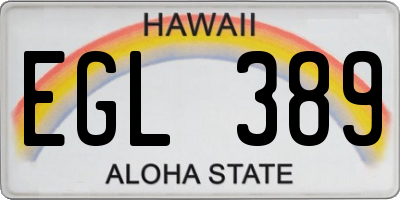 HI license plate EGL389