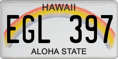 HI license plate EGL397