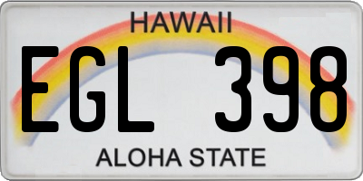 HI license plate EGL398