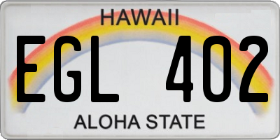 HI license plate EGL402