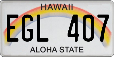 HI license plate EGL407