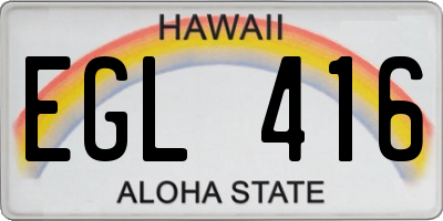 HI license plate EGL416