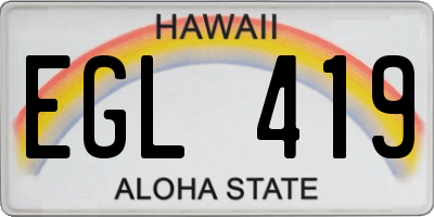 HI license plate EGL419