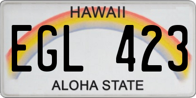 HI license plate EGL423