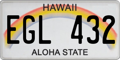 HI license plate EGL432