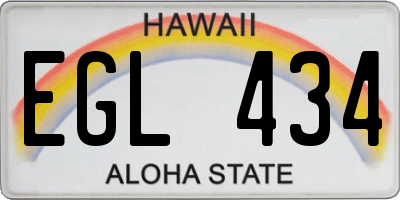 HI license plate EGL434