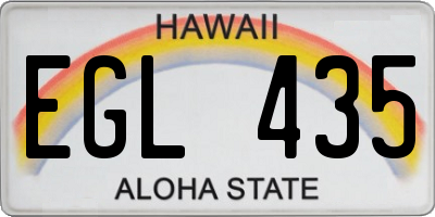 HI license plate EGL435