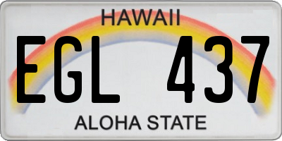 HI license plate EGL437