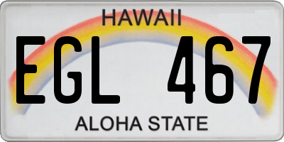 HI license plate EGL467