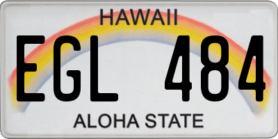HI license plate EGL484