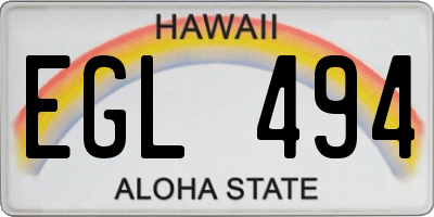 HI license plate EGL494
