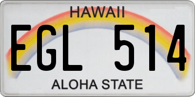 HI license plate EGL514