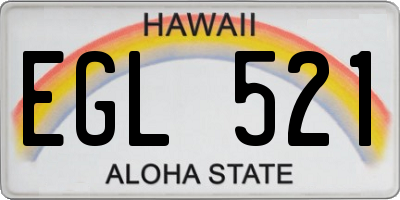 HI license plate EGL521