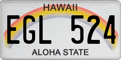 HI license plate EGL524