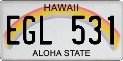 HI license plate EGL531