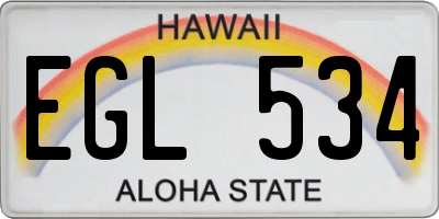 HI license plate EGL534