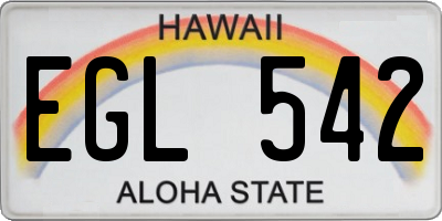 HI license plate EGL542