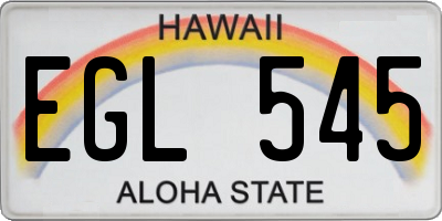 HI license plate EGL545