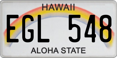 HI license plate EGL548