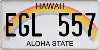 HI license plate EGL557
