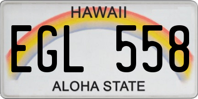 HI license plate EGL558
