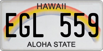HI license plate EGL559