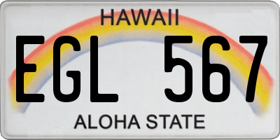 HI license plate EGL567