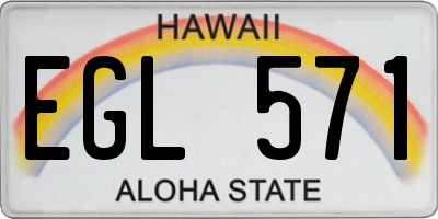 HI license plate EGL571