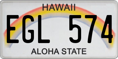 HI license plate EGL574