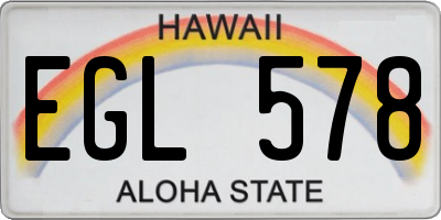 HI license plate EGL578