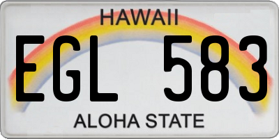 HI license plate EGL583