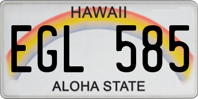 HI license plate EGL585