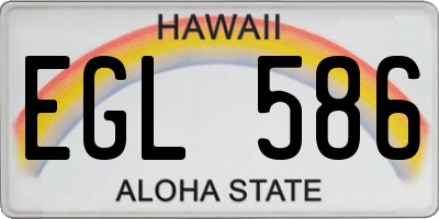 HI license plate EGL586