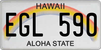 HI license plate EGL590
