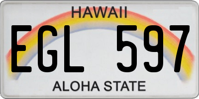 HI license plate EGL597