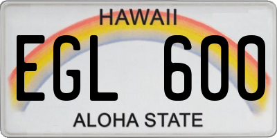 HI license plate EGL600