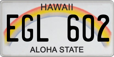 HI license plate EGL602