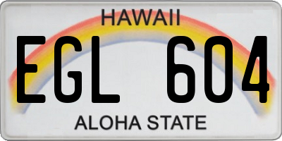 HI license plate EGL604