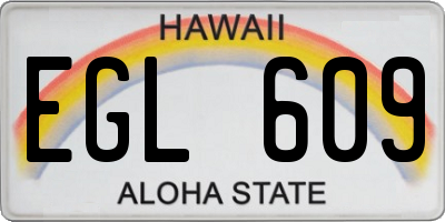 HI license plate EGL609
