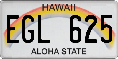 HI license plate EGL625