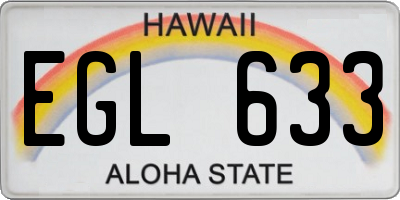 HI license plate EGL633